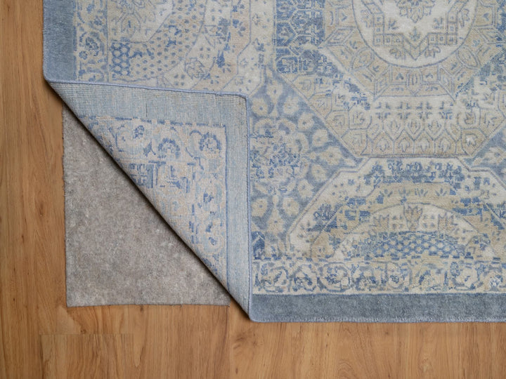 12'0" x 14'10" New Hand Knotted Blue Wool Rectangle Oriental Rug - MOA10291854