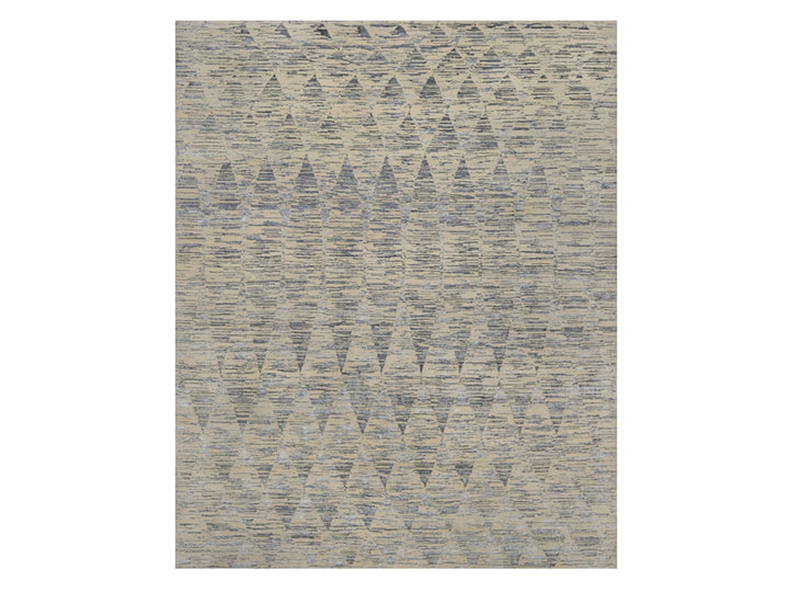 8'1" x 10'0" New Hand Knotted Ivory Wool Rectangle Oriental Rug - MOA10291855
