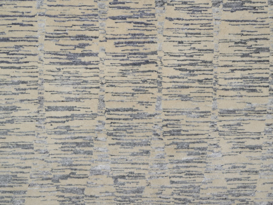 8'1" x 10'0" New Hand Knotted Ivory Wool Rectangle Oriental Rug - MOA10291855