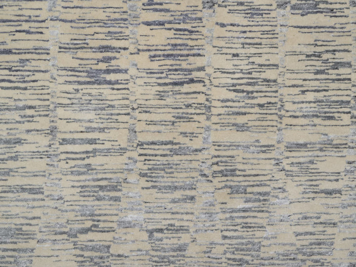 8'1" x 10'0" New Hand Knotted Ivory Wool Rectangle Oriental Rug - MOA10291855