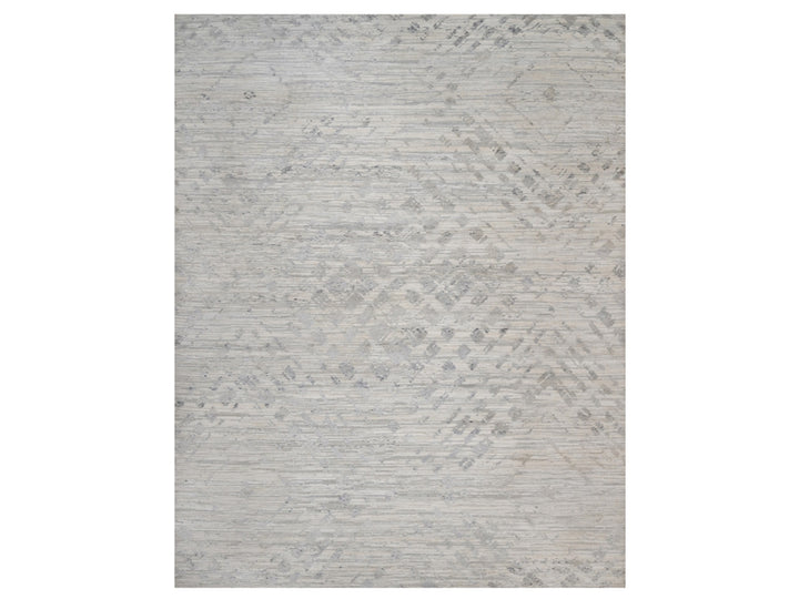 11'11" x 15'3" New Hand Knotted Ivory Wool Rectangle Oriental Rug - MOA10291856