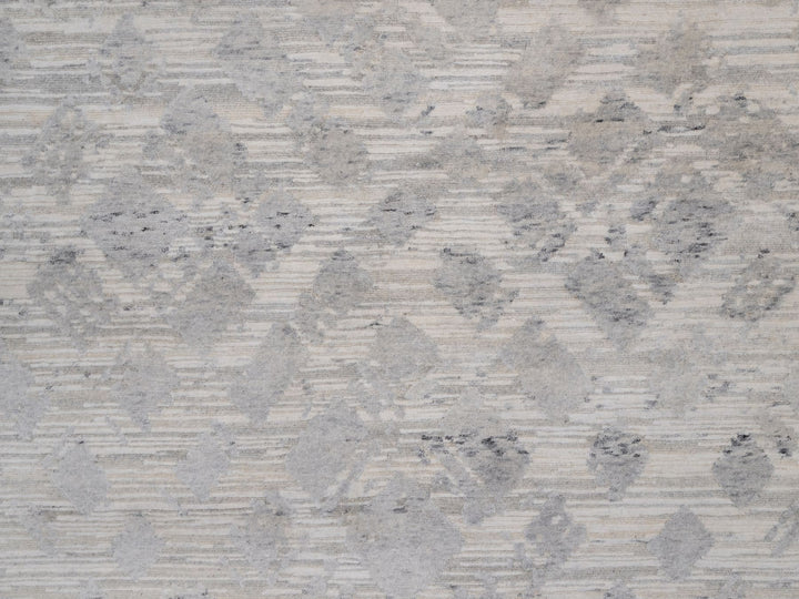 11'11" x 15'3" New Hand Knotted Grey Wool Rectangle Oriental Rug - MOA10291856