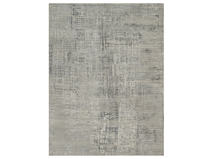 9'1" x 12'2" New Hand Knotted Grey Wool Rectangle Oriental Rug - MOA10291857