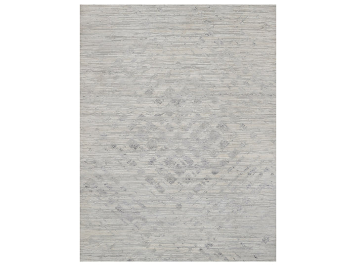 9'0" x 12'1" New Hand Knotted Ivory Wool Rectangle Oriental Rug - MOA10291859