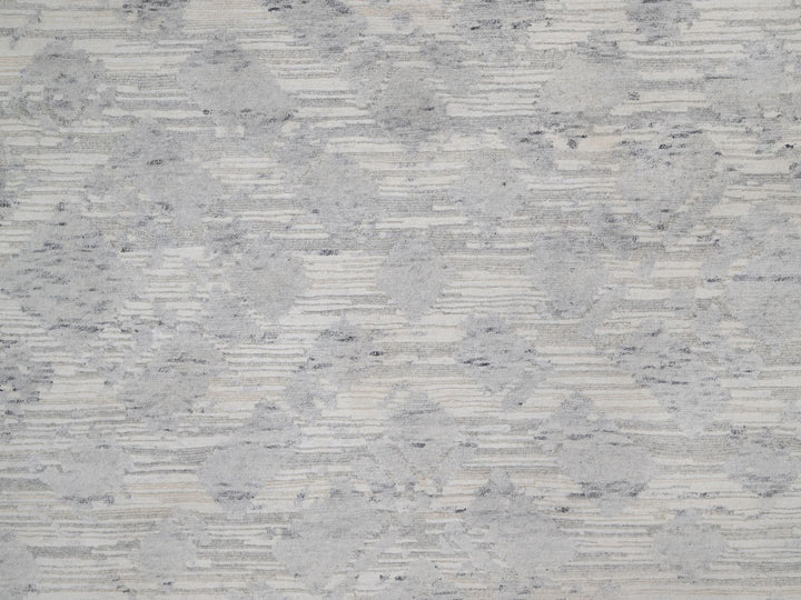 9'0" x 12'1" New Hand Knotted Ivory Wool Rectangle Oriental Rug - MOA10291859