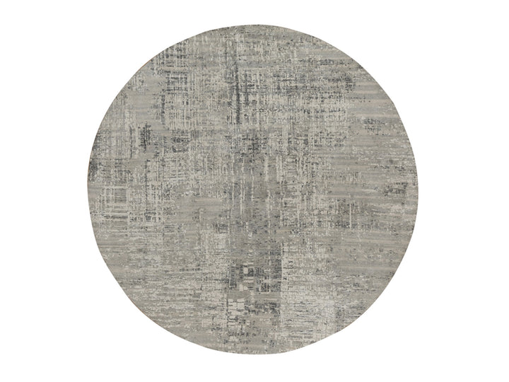 9'11" x 9'11" New Hand Knotted Grey Wool Round Oriental Rug - MOA10291862
