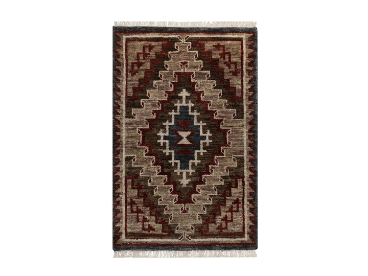 2'0" x 3'2" New Hand Knotted Brown Wool Rectangle Oriental Rug - MOA10291863
