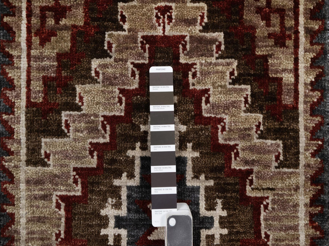 2'0" x 3'2" New Hand Knotted Brown Wool Rectangle Oriental Rug - MOA10291863