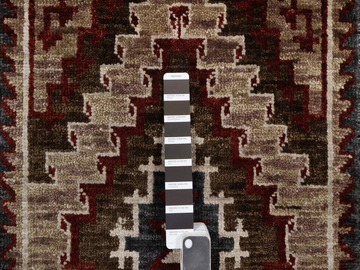 2'0" x 3'2" New Hand Knotted Brown Wool Rectangle Oriental Rug - MOA10291863