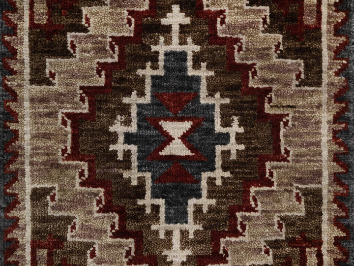 2'0" x 3'2" New Hand Knotted Brown Wool Rectangle Oriental Rug - MOA10291863