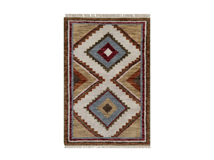2'1" x 3'1" New Hand Knotted Grey Wool Rectangle Oriental Rug - MOA10291864