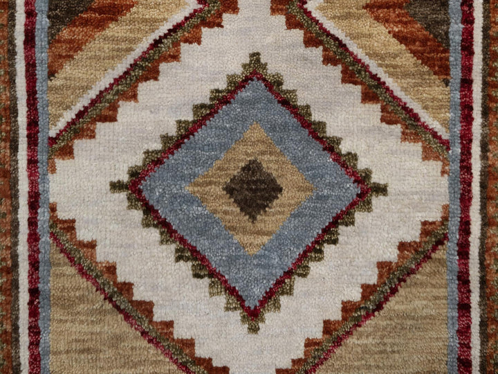2'1" x 3'1" New Hand Knotted Grey Wool Rectangle Oriental Rug - MOA10291864