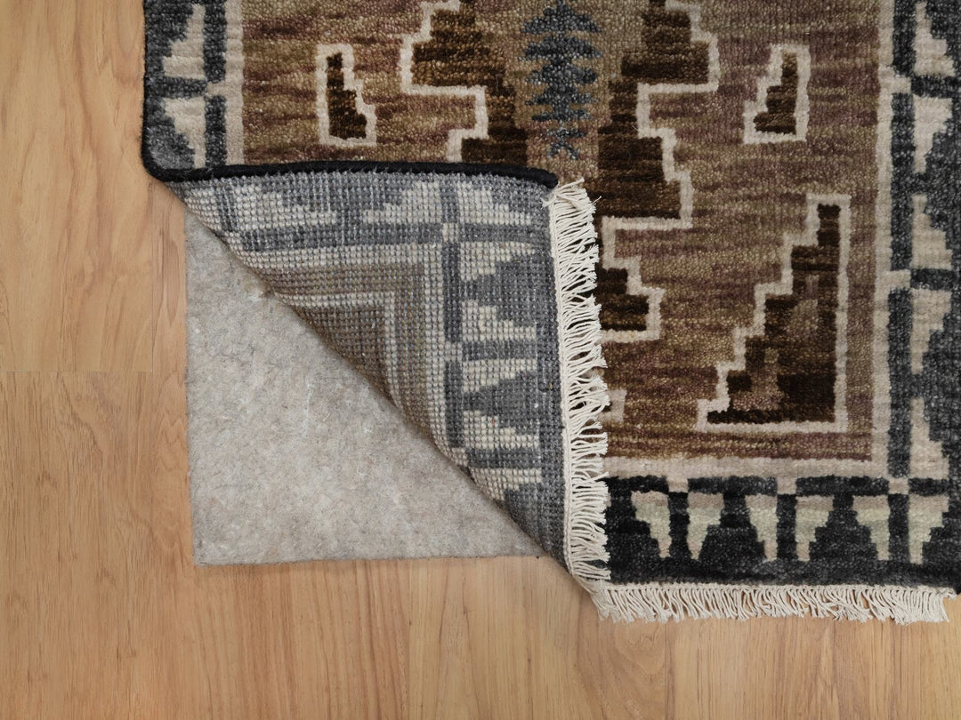 2'0" x 3'1" New Hand Knotted Brown Wool Rectangle Oriental Rug - MOA10291865