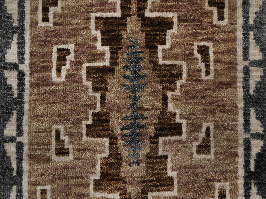 2'0" x 3'1" New Hand Knotted Brown Wool Rectangle Oriental Rug - MOA10291865
