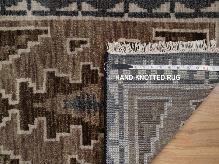 2'0" x 3'1" New Hand Knotted Brown Wool Rectangle Oriental Rug - MOA10291865