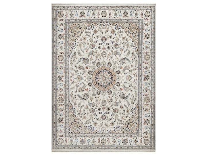 8'7" x 12'2" New Hand Knotted Ivory Wool & Silk Rectangle Oriental Rug - MOA10291867