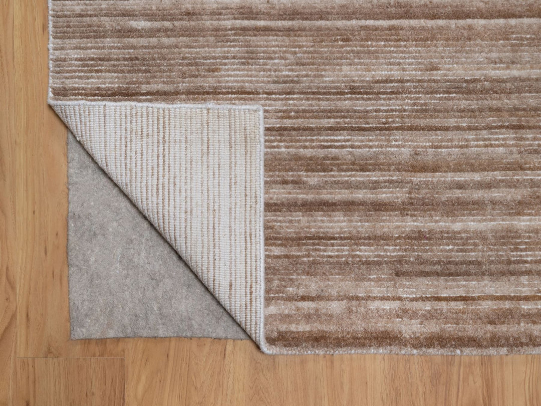 9'1" x 12'1" New Hand Loomed Brown Polyester Rectangle Oriental Rug - MOA10291869