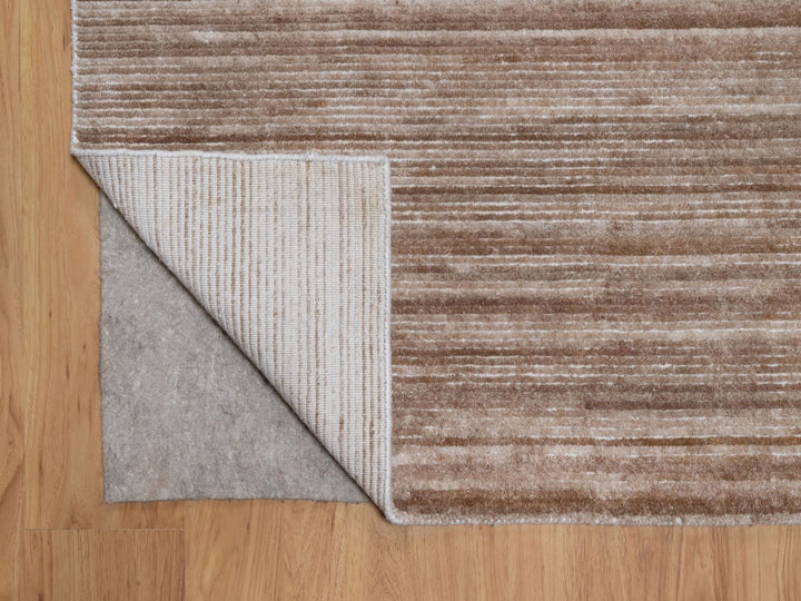 9'1" x 12'1" New Hand Loomed Brown Polyester Rectangle Oriental Rug - MOA10291869