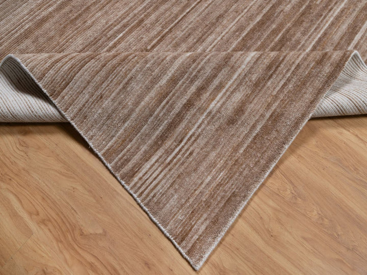 9'1" x 12'1" New Hand Loomed Brown Polyester Rectangle Oriental Rug - MOA10291869