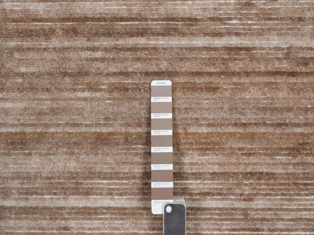 9'1" x 12'1" New Hand Loomed Brown Polyester Rectangle Oriental Rug - MOA10291869