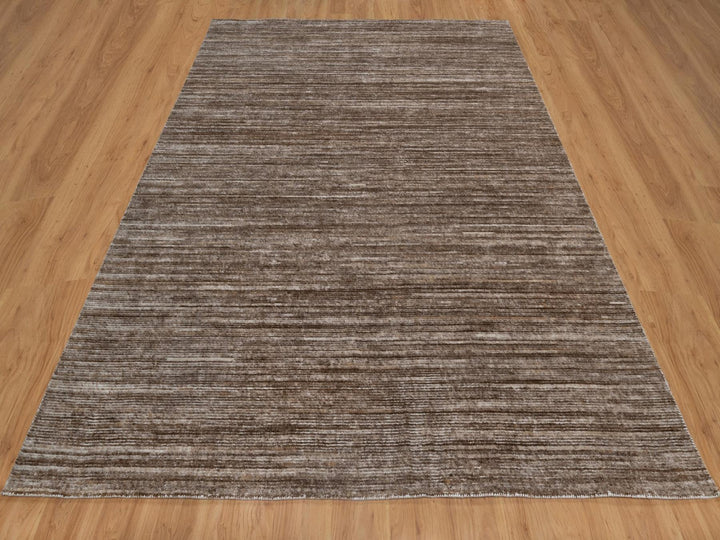 8'1" x 10'1" New Hand Loomed Brown Polyester Rectangle Oriental Rug - MOA10291870