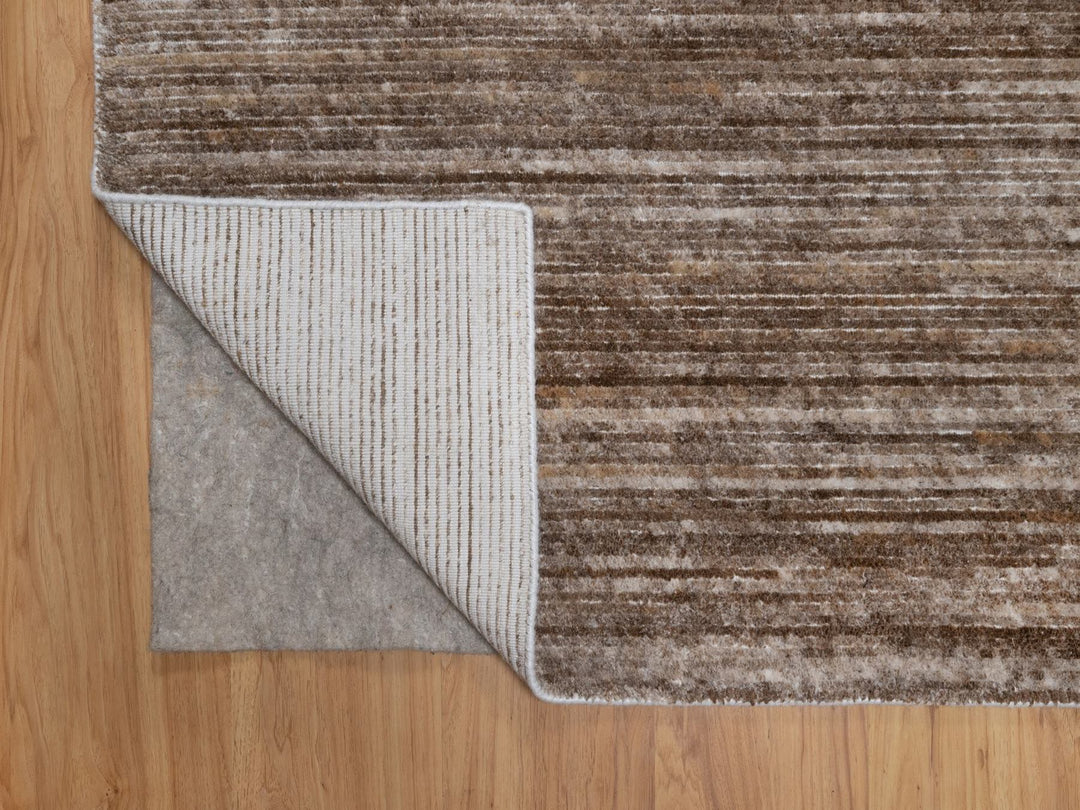 8'1" x 10'1" New Hand Loomed Brown Polyester Rectangle Oriental Rug - MOA10291870