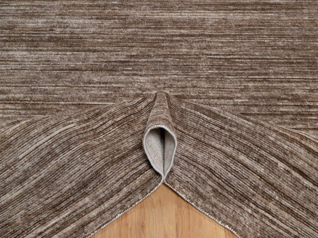 8'1" x 10'1" New Hand Loomed Brown Polyester Rectangle Oriental Rug - MOA10291870