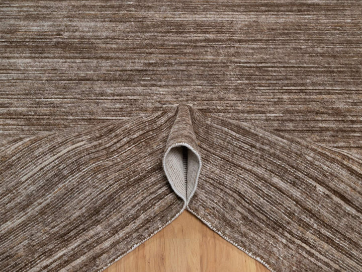 8'1" x 10'1" New Hand Loomed Brown Polyester Rectangle Oriental Rug - MOA10291870