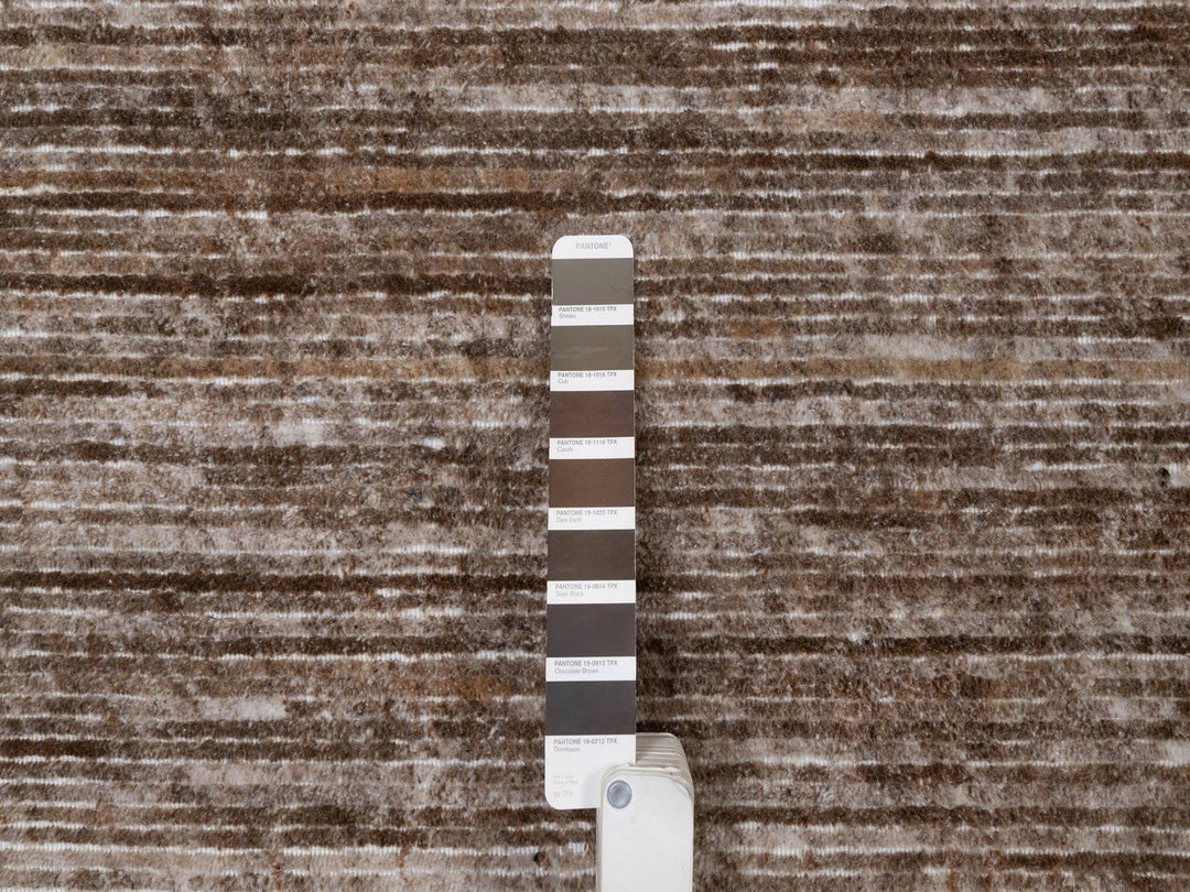 8'1" x 10'1" New Hand Loomed Brown Polyester Rectangle Oriental Rug - MOA10291870