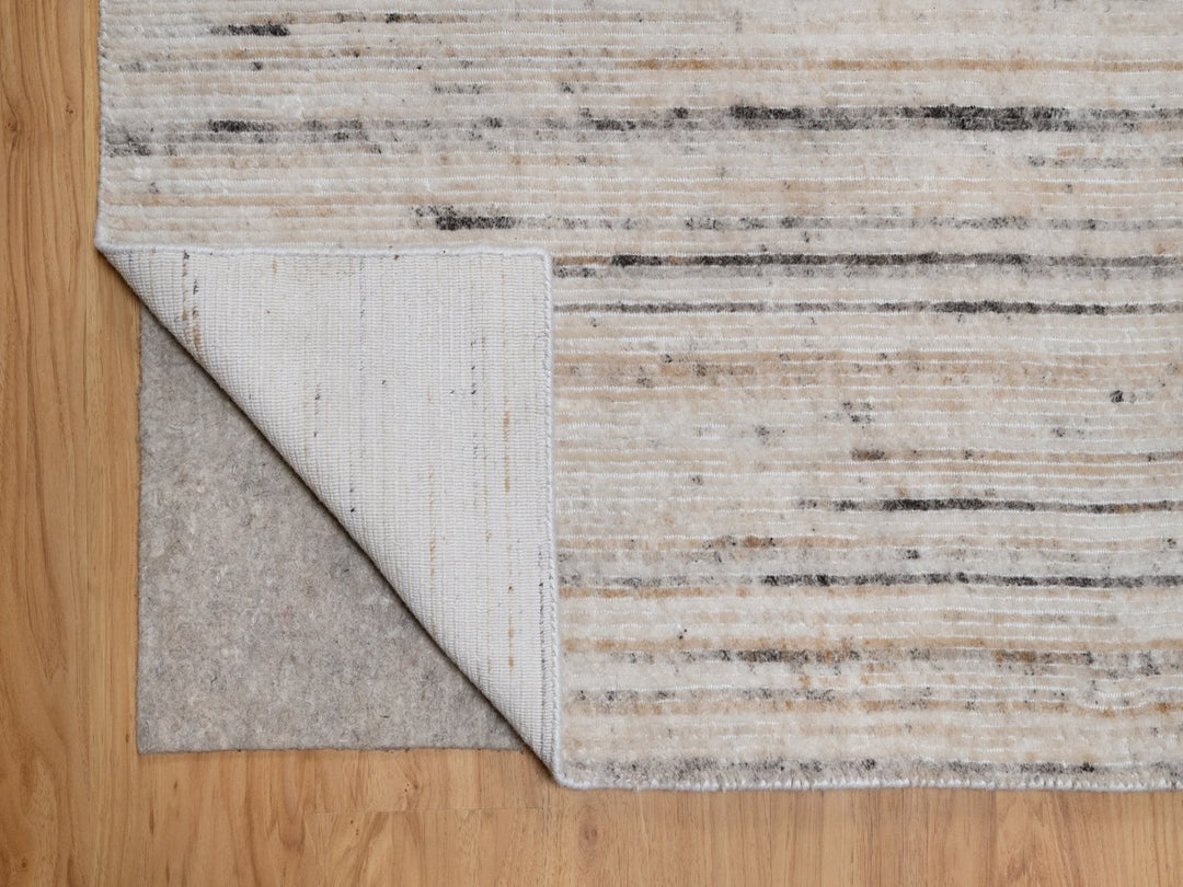 8'1" x 10'1" New Hand Loomed Ivory Polyester Rectangle Oriental Rug - MOA10291872