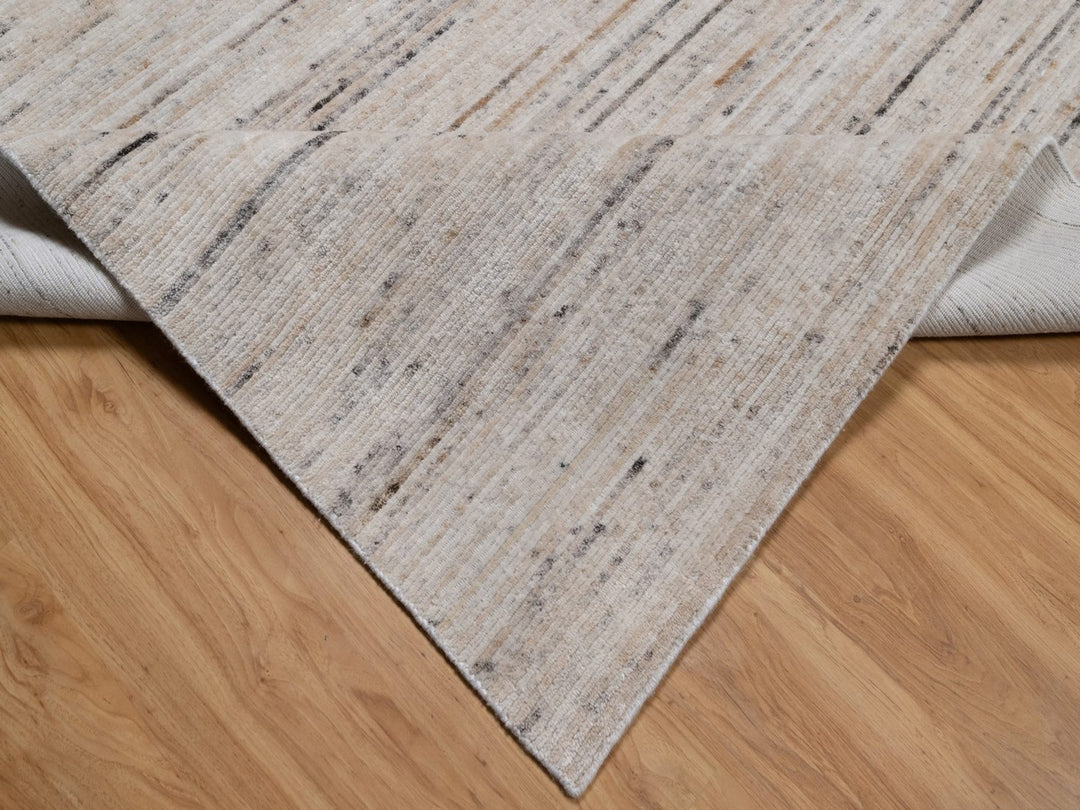 8'1" x 10'1" New Hand Loomed Ivory Polyester Rectangle Oriental Rug - MOA10291872