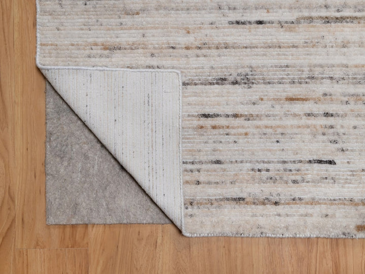 9'1" x 12'0" New Hand Loomed Ivory Polyester Rectangle Oriental Rug - MOA10291873