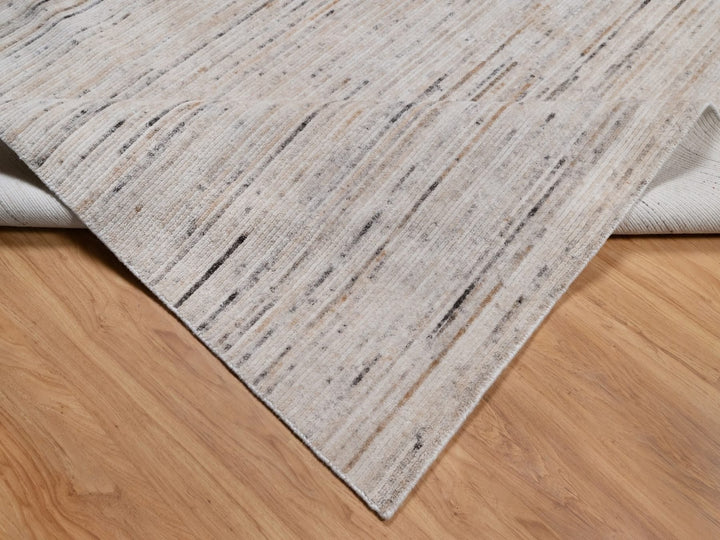 9'1" x 12'0" New Hand Loomed Ivory Polyester Rectangle Oriental Rug - MOA10291873