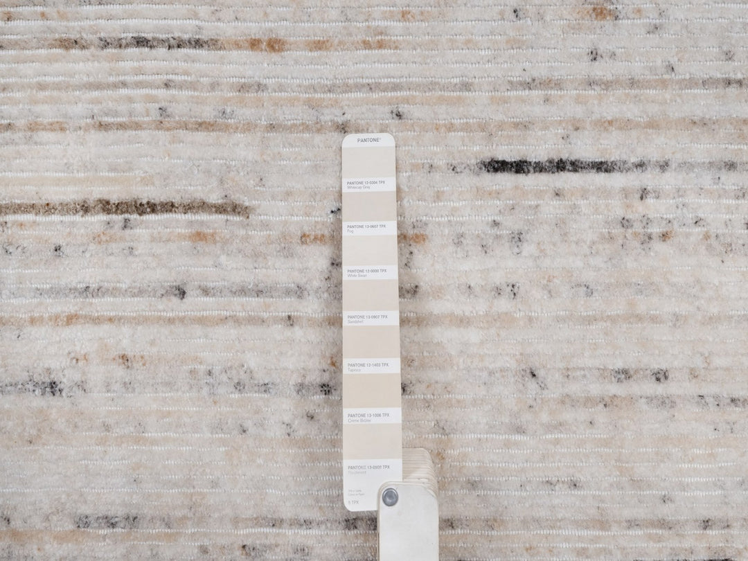 9'1" x 12'0" New Hand Loomed Ivory Polyester Rectangle Oriental Rug - MOA10291873