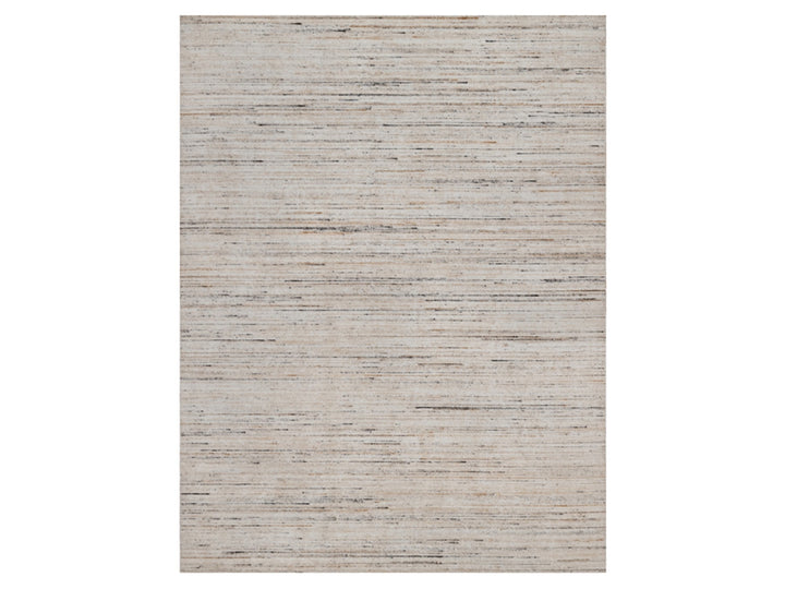 9'1" x 12'0" New Hand Loomed Ivory Polyester Rectangle Oriental Rug - MOA10291874