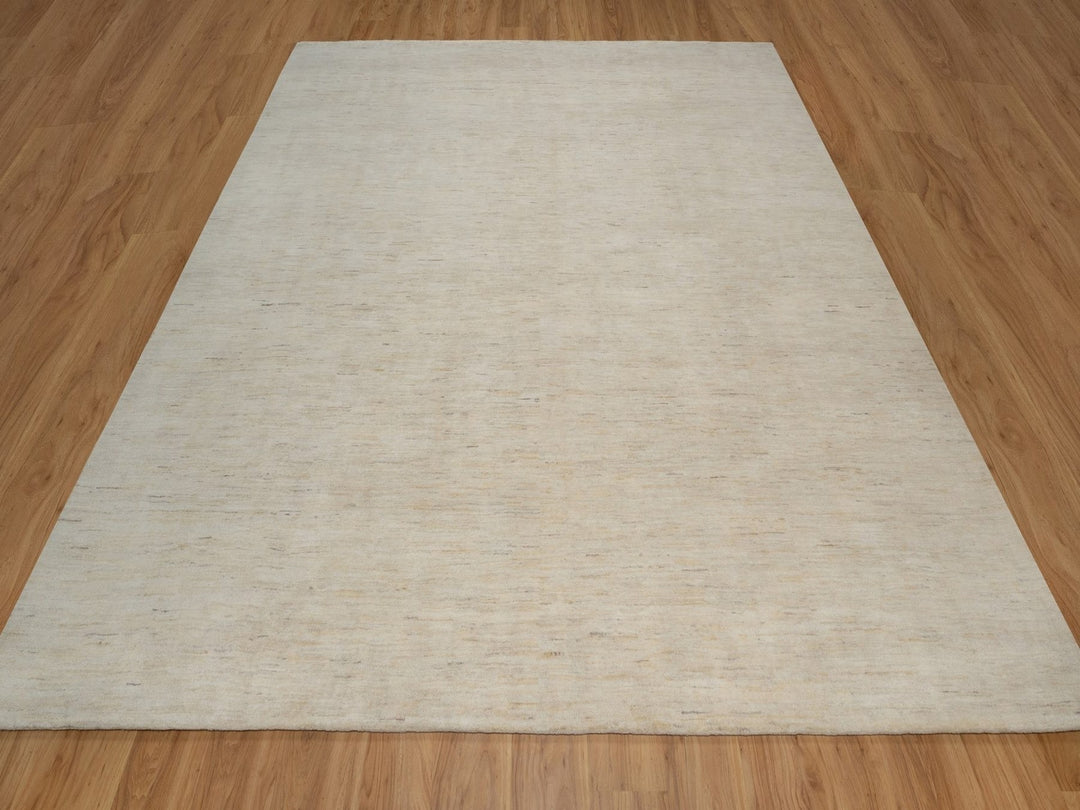 9'11" x 10'4" New Hand Knotted Ivory Wool Square Oriental Rug - MOA10291876