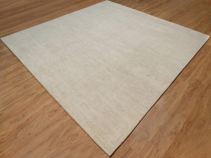 9'11" x 10'4" New Hand Knotted Ivory Wool Square Oriental Rug - MOA10291876