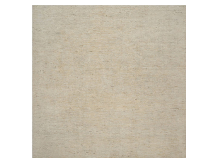 12'1" x 12'1" New Hand Knotted Ivory Wool Square Oriental Rug - MOA10291877