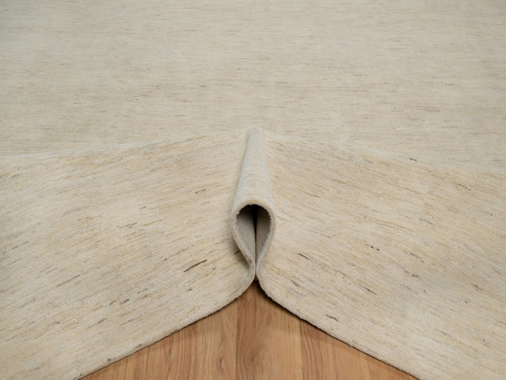 12'1" x 12'1" New Hand Knotted Ivory Wool Square Oriental Rug - MOA10291877