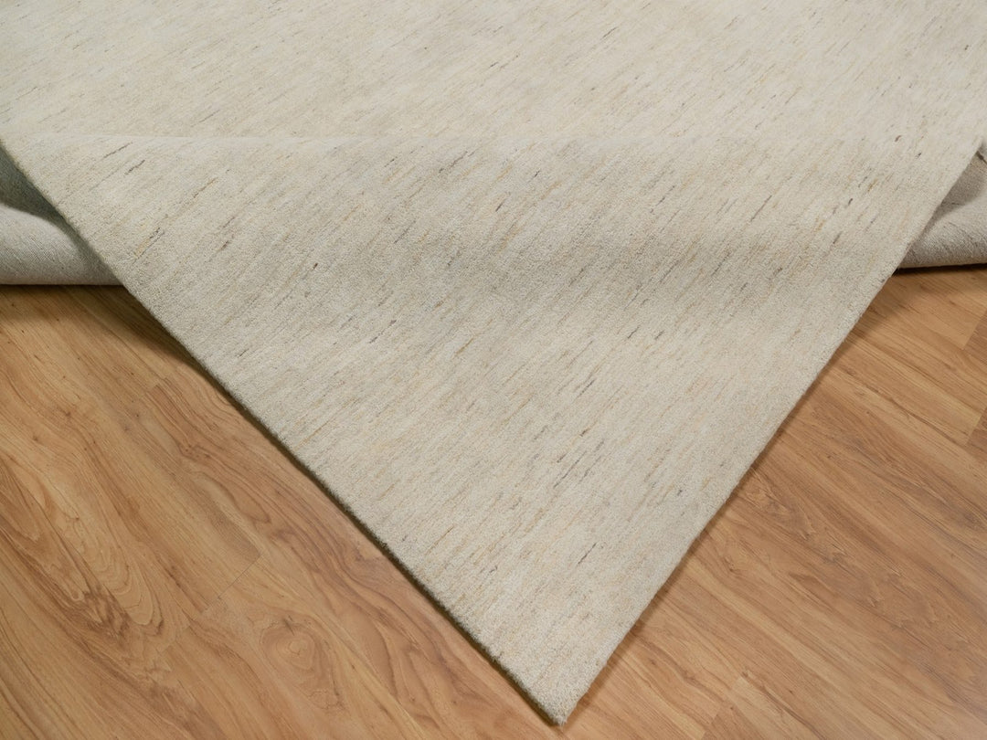 12'1" x 12'1" New Hand Knotted Ivory Wool Square Oriental Rug - MOA10291877