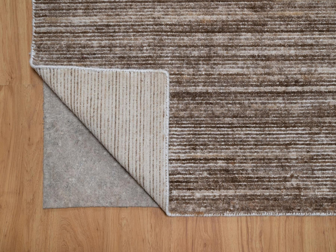 9'1" x 12'1" New Hand Loomed Brown Polyester Rectangle Oriental Rug - MOA10291879