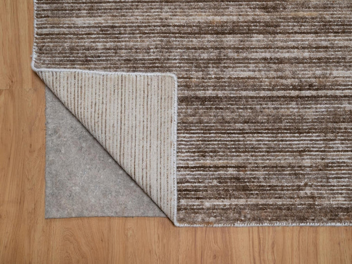 9'1" x 12'1" New Hand Loomed Brown Polyester Rectangle Oriental Rug - MOA10291879