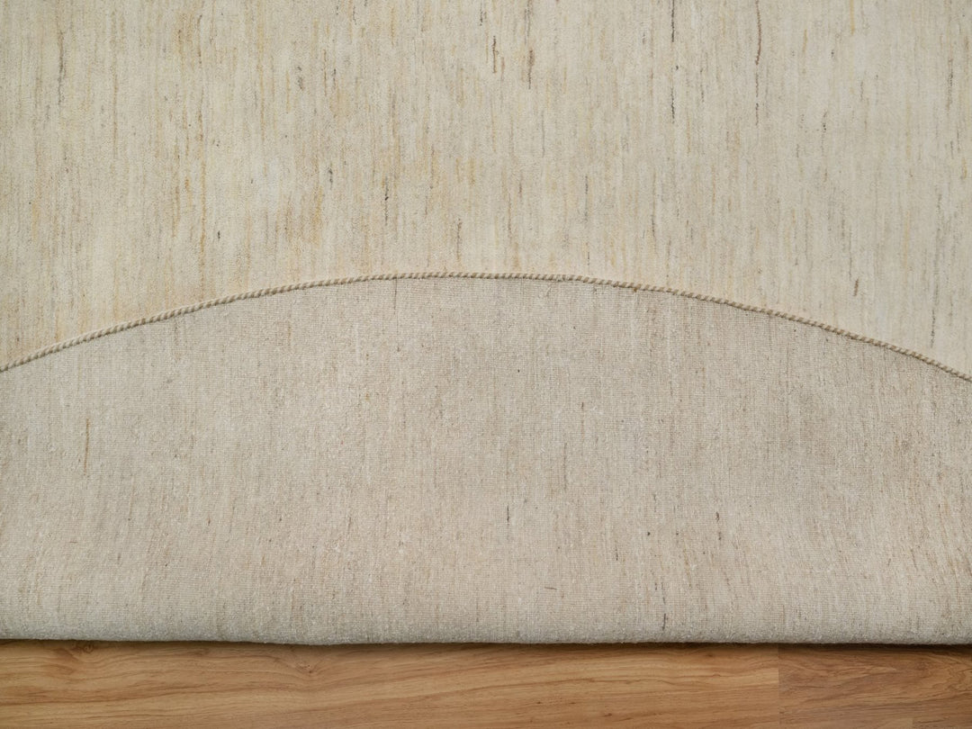 14'0" x 14'0" New Hand Knotted Ivory Wool Round Oriental Rug - MOA10291880