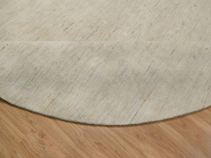 14'0" x 14'0" New Hand Knotted Ivory Wool Round Oriental Rug - MOA10291880