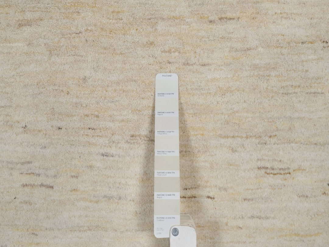 14'0" x 14'0" New Hand Knotted Ivory Wool Round Oriental Rug - MOA10291880