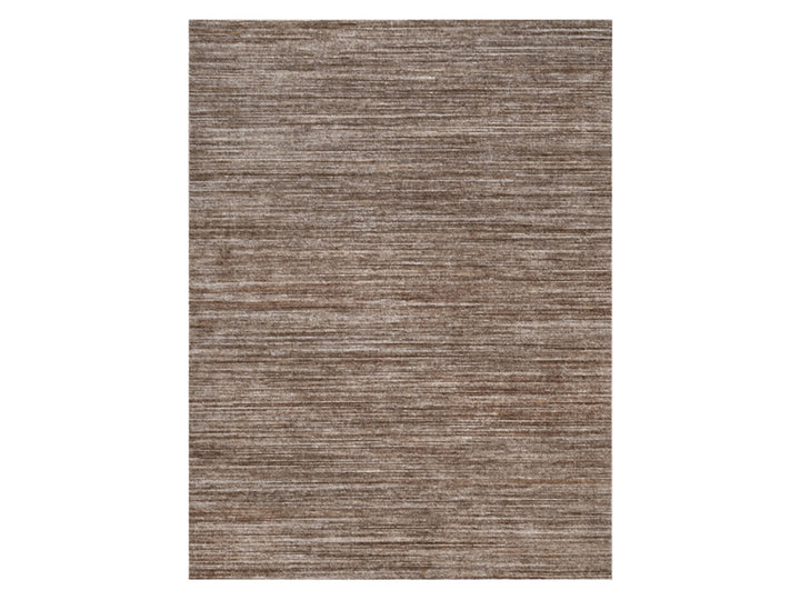 9'0" x 12'1" New Hand Loomed Brown Polyester Rectangle Oriental Rug - MOA10291881