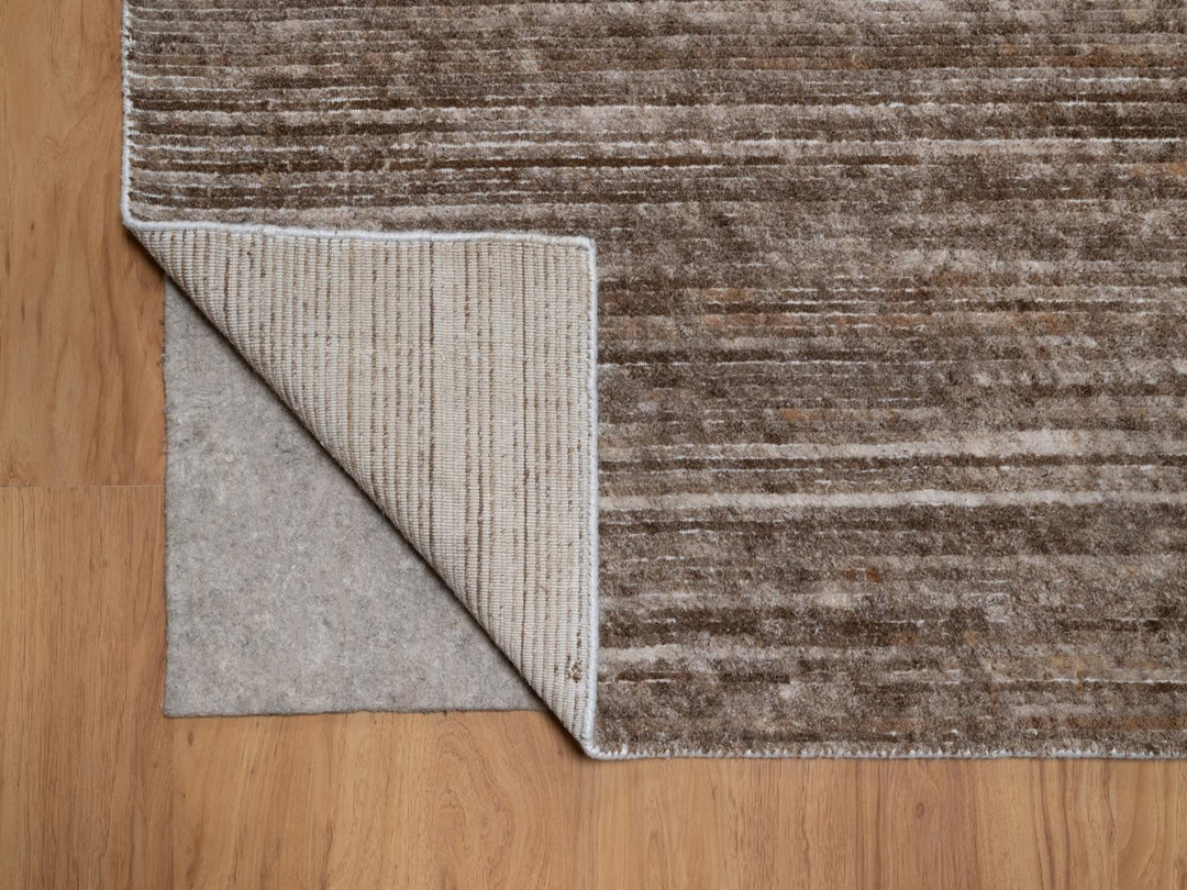 9'0" x 12'1" New Hand Loomed Brown Polyester Rectangle Oriental Rug - MOA10291881