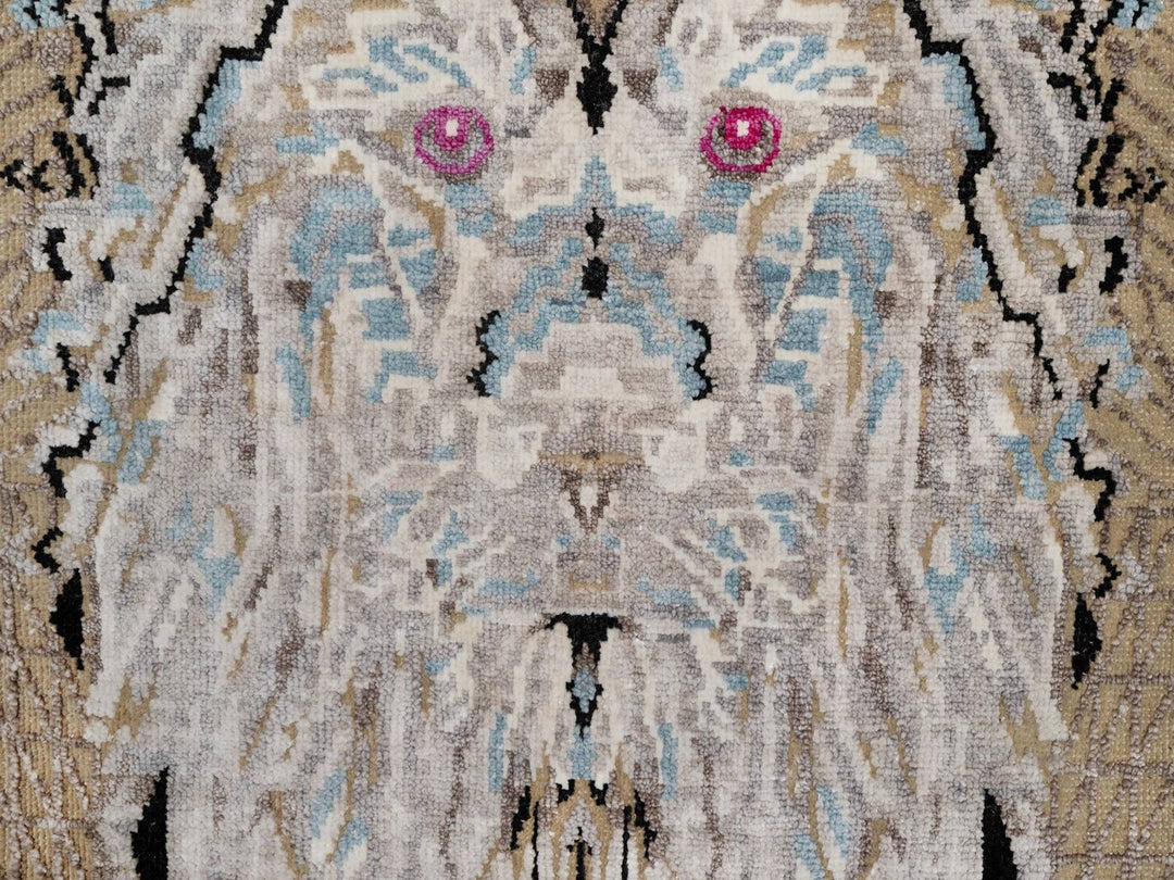 2'0" x 3'0" New Hand Knotted Brown Wool & Silk Rectangle Oriental Rug - MOA10291885