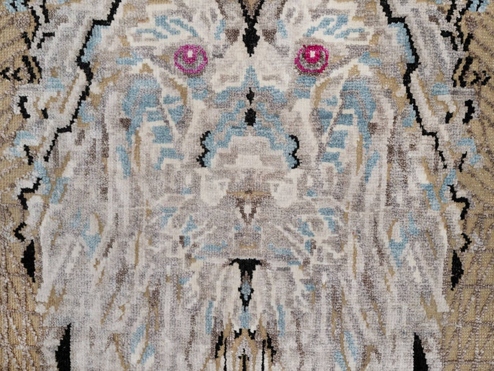 2'0" x 3'0" New Hand Knotted Brown Wool & Silk Rectangle Oriental Rug - MOA10291885