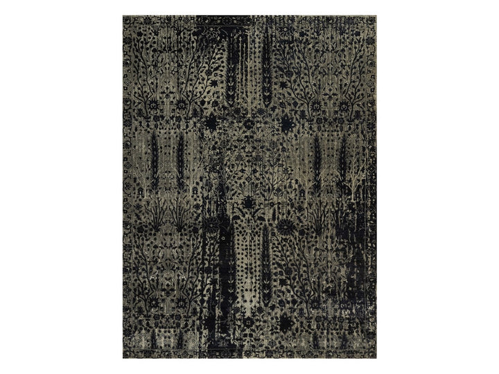 8'10" x 12'0" New Hand Knotted Black Wool Rectangle Oriental Rug - MOA10291892
